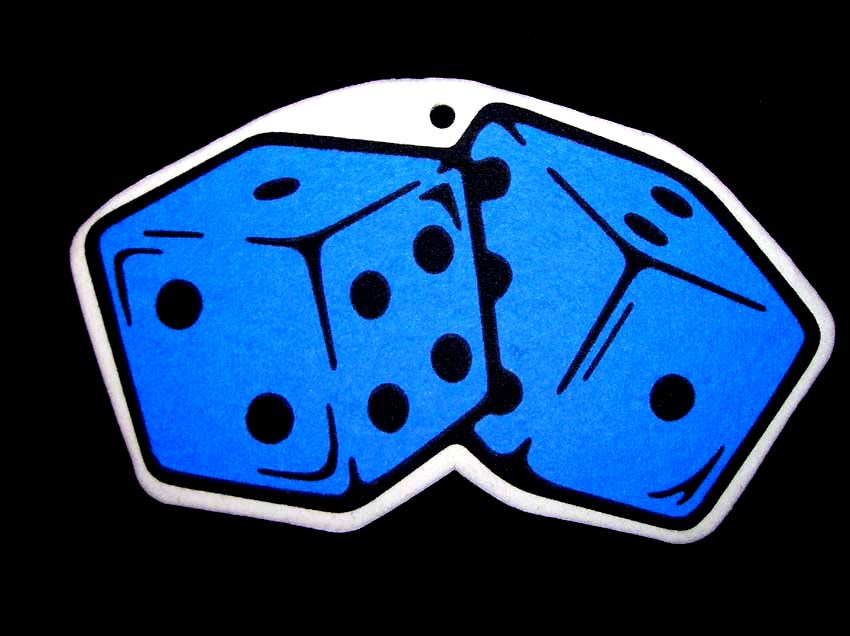 Blue Dice Air Freshener - Click Image to Close